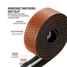 MOTSUV公路自行车把带，竞速弯把打孔皮革透气防滑吸汗减震把带，自行车配件 - 彩色 - 查看 6