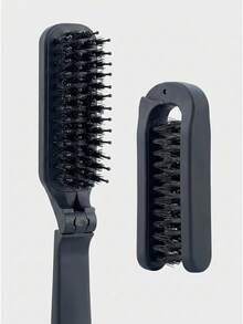 2-In-1 Folding Boar Bristle Hair Brush - Portable Travel Hairbrush With Scalp Massage, Compact Foldable Design For Smooth & Shiny Hair - 3公升 - 查看 7