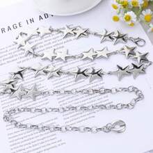 Silver Star Chain Belt Metal Star Belt Chain For Women Punk Y2k Chains Belts For Dresses Jeans Stars Waist Chains For Dress And Pants - như hình ảnh - Xem 7