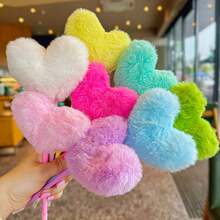 4/2pcs/1pc Heart & Rainbow Ballpoint Pens, Fluffy Pens, Suitable For Valentine's Day Gifts, Cute Gift Pens, Writing, Back To School, Gifts, Plush Ball Pens - Multicolor - View 12