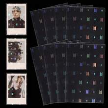 100Pcs Photocards Sleeves Holographic Clear Protector Albums Photo Cards Collection For FArmyss Fans Gifts - Hình ba chiều với cạnh trong suốt - Xem 1