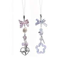 1-4PCS Cute Phone Charms Aesthetic Y2K Cell Phone Charms Strap Strawberry Butterfly Star PhoneCharm Y2K Accessories For Bag Keychain  Camera Pendants Decor - 2xPinkBowBlueStar - 查看 1