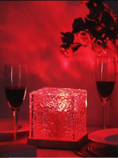 1pc LED Northern Lights Wave Ripple Crystal Projection Lamp - USB Mood Light, Multi-Color Aurora Projection Light, Adjustable Brightness, Bedroom Decor LED Light, Party/Bedroom Ambiance Decor, Perfect Gift Choice