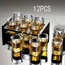 1个/6个2.46盎司迷你烈酒杯套装，透明龙舌兰酒杯，适用于伏特加、威士忌、龙舌兰酒和浓缩咖啡，非常适合饮用威士忌、伏特加、白酒、白兰地等烈酒，是家庭聚会、酒吧、KTV、婚礼的理想之选，也是一份很棒的礼物。 - 透明 - 查看 10