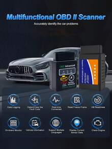 Escáner de diagnóstico de automóvil inalámbrico OBD2, herramienta de lector de códigos de falla OBDII para diagnóstico del motor de automóviles y camiones - A - Ver 4