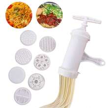 1PC Household Plastic Noodle Press Manual White Noodle Making Machine With 7 Different Printing Molds Pasta Maker Kitchen Newbie - Multicolor - View 8