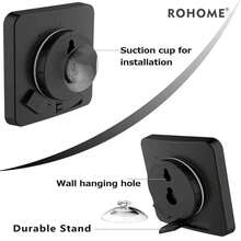Digital Bathroom Wall Clock With Timer, Large Display, Temp Amp Humidity Sensor, Suction Cup, Hanging Hook Amp Stand, Ideal For Shower, Kitchen, Spa Black - Black - View 5