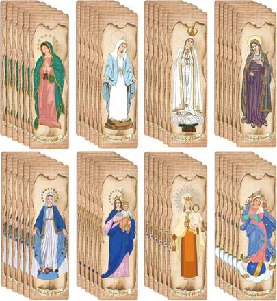 Catholic Saints Prayer Bookmarks Gifts: 20 Pcs Religious Prayers Book Marks For Reading Bible Study, Inspirational Bible Verse Markers Prayer Cards, Gift For Men Women Church School Office Supplies