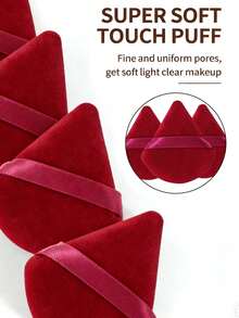 50/30/20/10 绒面三角美妆蛋套装，多色组合，可重复使用气垫粉扑，化妆工具，干湿两用散粉扑，绒面粉底美妆蛋，适用于粉底液、BB霜和面部彩妆，适合所有肤质，赠品，旅行，平价好物，旅行必备 - 彩色 - 查看 2