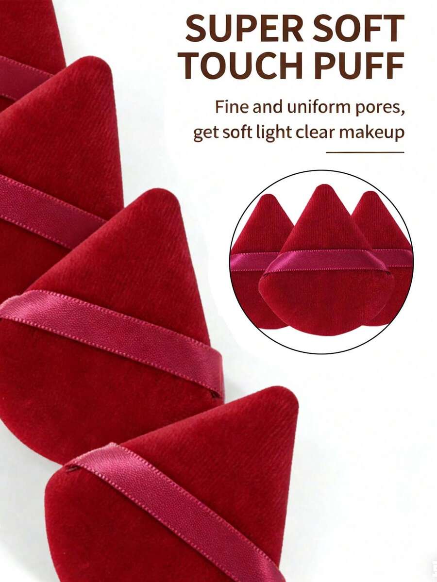 50/30/20/10 绒面三角美妆蛋套装，多色组合，可重复使用气垫粉扑，化妆工具，干湿两用散粉扑，绒面粉底美妆蛋，适用于粉底液、BB霜和面部彩妆，适合所有肤质，赠品，旅行，平价好物，旅行必备