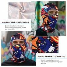 Street Style Graffiti Print Balaclava Mask, Breathable Quick-Dry Face Cover For Cycling, Hiking, Fishing, Running - Multicolor - View 6