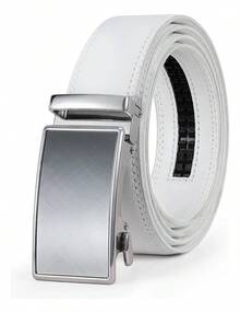 TendenciaCinturón Hombre Cuero Piel Cinto De Vestir Hebilla AjustableCalidad premium - Blanco - Ver 10