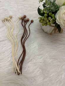 3/5pcs Set Fragrance Diffuser Rods, Unique Design, 100% Natural Rattan, Wooden Beads, Fragrance Sticks, Large S-Shape, Woven Material, Decorative Home Accessory - Multicolor - View 28
