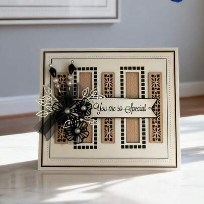 创意花框金属切割模具，DIY剪贴簿相册和压花模板，贺卡制作工具，卡片纸切割工艺品，礼品卡制作模板模切。