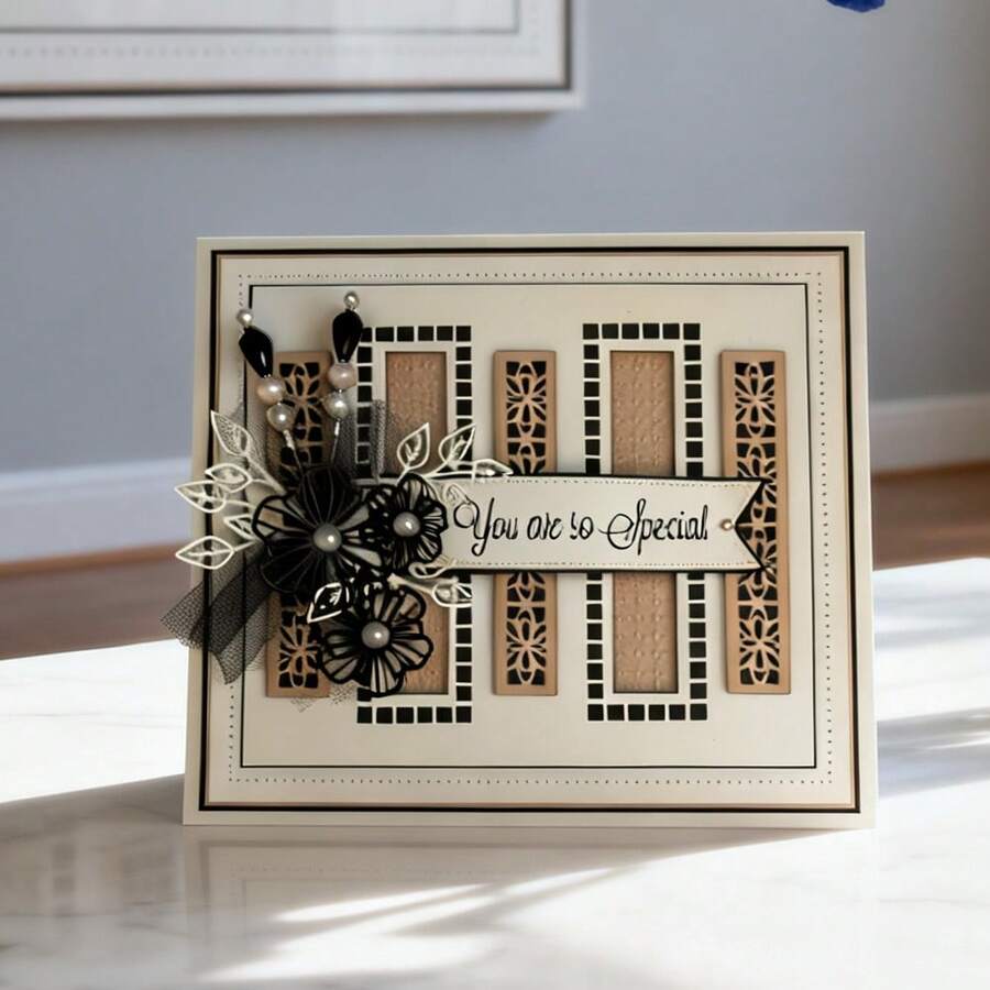 Creative Flower Frame Metal Cutting Dies, DIY Scrapbooking Album And Embossing Stencil, Greeting Card Making Tool, Card Paper Cutting Crafts ,Gift Card Making Template Die Cuts.