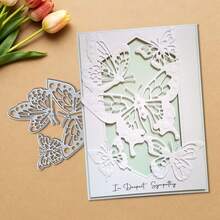 Creative Butterfly Metal Cutting Dies, DIY Scrapbooking Album And Embossing Stencil, Greeting Card Making Tool, Card Paper Cutting Crafts ,Gift Card Making Template Die Cuts. - Silver - View 4