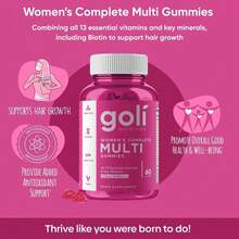 Goli® Women's Multivitamin Gummies, 60 Count, With 13 Essential Vitamins & Key Minerals, Vegan, Gluten-Free, Non-GMO - 60 Đếm - Xem 2