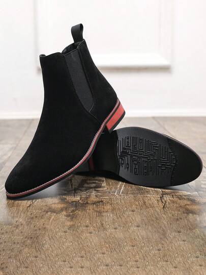 Giày bốt Chelsea nam, bốt cổ thấp kiểu Anh cổ điển, giày cao cổ bằng da lộn, phù hợp cho hoạt động ngoài trời, tiệc công sở và sinh hoạt hàng ngày, bốt nam.