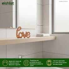 Enfeite Objeto Decoracao palavra LOVE cromado metalizado porcelana 11x8cm - Unidade - Bronze - Visão 5