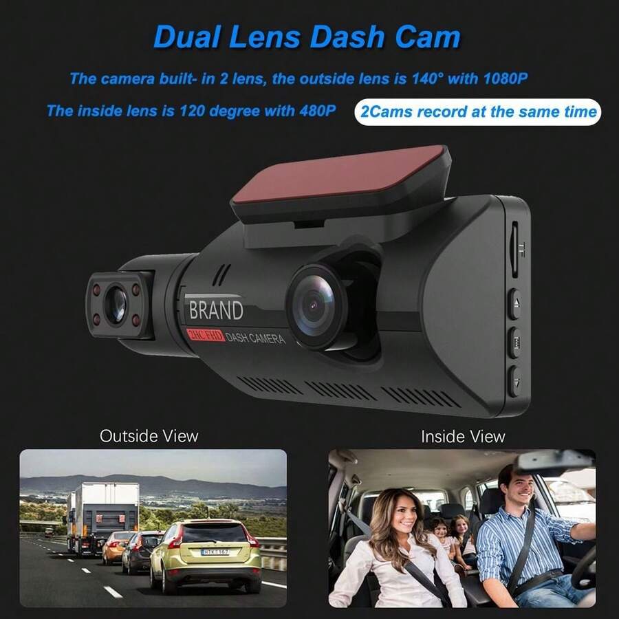 FF619 Cámara Dash Cam Vehicular Dual Lens Full HD 1080-Visión 170 grados - A - Ver 1