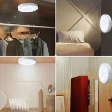 USB充电式LED夜灯，带运动传感器，可调光柔和灯光，磁吸式床头灯，适用于客厅、卧室、橱柜、衣柜、走廊等场所。 - 白色 - 查看 4