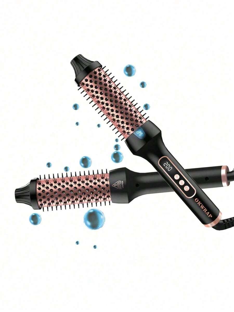 UKLISS Ceramic Heated Round Hair Brush 1.5" - Volume, Ergonomic Handle & Protective Glove Included, Sleek Design, Construction