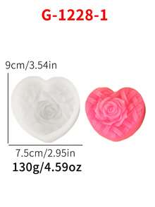 1个心形玫瑰系列蜡烛硅胶模具 - 白色 - 查看 4