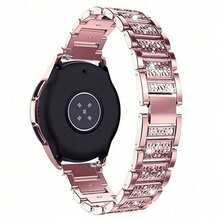 Bling Case+ Jewelry Bracelet For  Galaxy Watch 4 5 6 7 Band 40mm 44mm Steel Strap Protective Cover Galaxy Watch 4 5 6 For Christmas, Birthday, New Year Gifts, Winter,Gifts For Family, Friends,Birthday,Girlfriend,Boyfriend - Pink - View 3