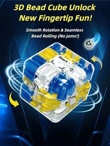 3D Rotating 3x3 Magic Cube Bead Maze | Must-Have Christmas Gift Kids Brain-Boosting Educational Puzzle Toy - Màu xanh lam - Xem 2