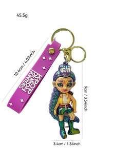 1pc Electroplated K-POP Witch Girl Group Keychain Cartoon 3D Figurine Couple Bag Charm Car Key Chain - Multicolor - View 4
