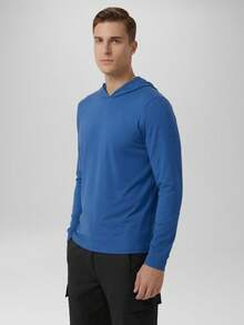 CZRLHYT 男士防晒长袖连帽衫 男士防紫外线连帽防晒泳装 跑步徒步 - 藍色 - 查看 5