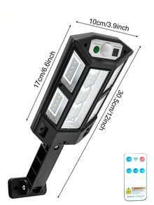 43 LED Holofote Solar de Ângulo Amplo, Luz de Rua Solar Externa, Lâmpada de Estrada Externa 43 LED Crepúsculo à Alvorada, Luz de Rua Solar À Prova d'Água com Sensor de Movimento, Luz de Jardim com Controle Remoto - Luz solar com 43 lâmpadas - Visão 12
