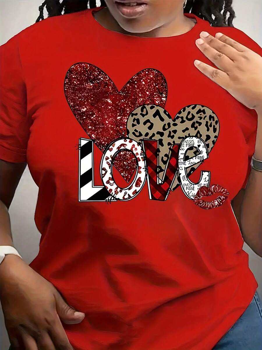 AMOR dos labios en forma de corazón - Rojo - Ver 1