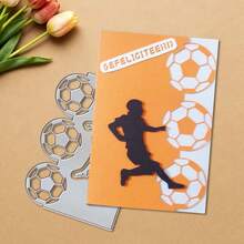 Creative Football Metal Cutting Dies, DIY Scrapbooking Album And Embossing Stencil, Greeting Card Making Tool, Card Paper Cutting Crafts ,Gift Card Making Template Die Cuts. - Silver - View 4