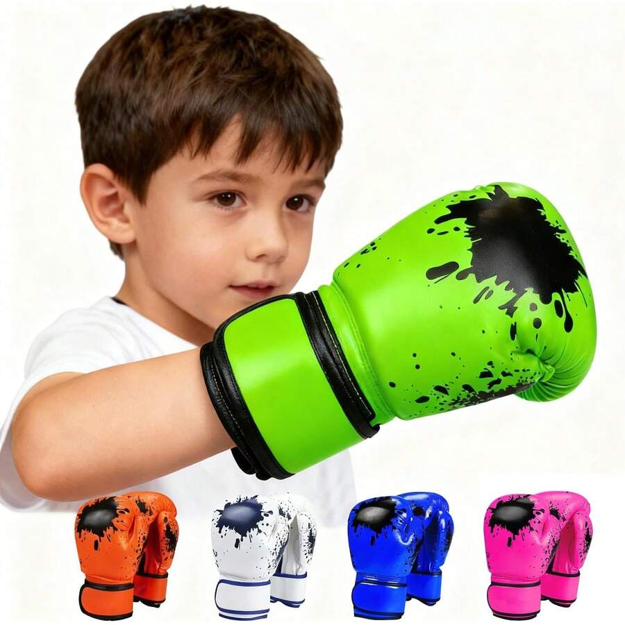 Guantes De Boxeo para Niños, 6 Oz, Guantes De Entrenamiento De Boxeo para Niños Y Niñas para Boxeo, Kickboxing, Muay Thai Y MMA, Guantes De Saco Pesado para Principiantes - Verde - Ver 1