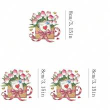 1pc/2pcs/3pcs Tulip Letter Heat Transfer Stickers - Mixed Color Vinyl Heat Press Decals For T-Shirts, Jeans, Masks, Backpacks - DIY Seasonal Decor, Home Decor, Holiday Apparel Customization, Easy To Apply, Durable Home Decoration