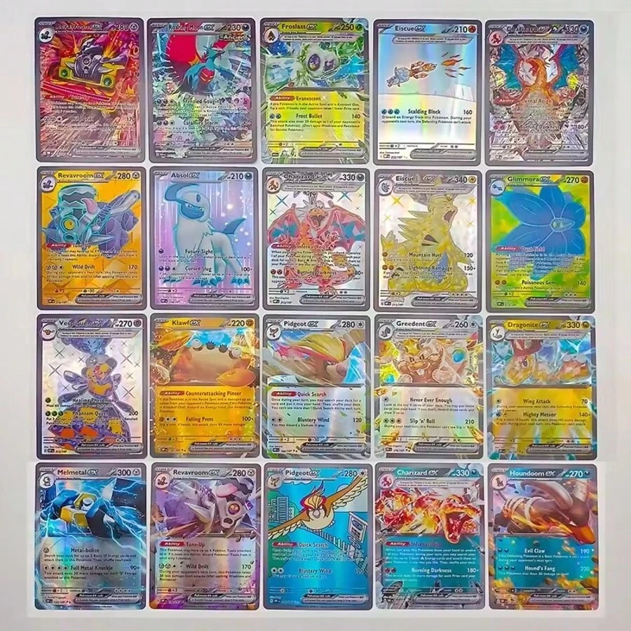 100pcs/Box Brand New Pokemon EX Cards, English Version, Shiny Energy Battle Collectible Card Game, Gift - Multicolor - View 1