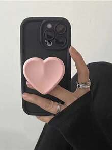 1pc Heart-Shaped Silicone Slouchy Phone Holder, Suitable For Any Smartphone, Adhesive Cushion Stand, Cute Gift Compatible With IPhone, Android, Birthday, Family & Friends - Multicolor - View 1