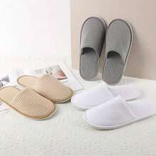 1/6 Pairs SPA Slippers, Disposable Guest Slippers, Soft Reusable Hotel Wool Slippers, Washable Home Slippers, Suitable For Wedding, Party, Bedroom, Travel - Non-Electric, Breathable Material - Fleece - View 9