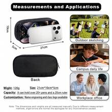 1pc Black Cat Design Large Capacity Pencil Case, Multi-Layer Storage For Pencils, Erasers, Rulers And Other Stationery. Practical Stationery For Daily School, Outdoor Sketching, Office Desk Organization, Ideal Gift For New Year, Back To School - Multicolor - View 6