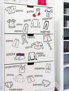 1pc Cartoon Fruit, Educational Wall Sticker Based On Real Objects, Clothing Label, Cute Mermaid, Animals, Various Animal Collection, Multi-Size PVC Self-Adhesive Removable Wall Sticker, Suitable For Children's Room, Bedroom, Living Room, Study, Dining Room, Bathroom, Home Wall Decor, Room Decoration - Multicolor - View 16