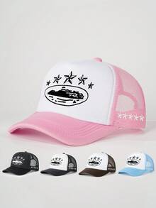 1pc Unisex Outdoor Embroidered Lips Letter Drawstring Mesh Baseball Cap, Adjustable Sun Protection Casual Hat Suitable For Spring/Autumn Travel, Versatile For Men & Women, Y2K Style, Valentine's Day Gift Valentines - Baseball Cap - View 18