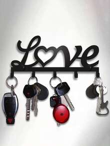 1pc Wall Mounted Key Holder - Metal Key Hooks, Easy Installation, Suitable For Entryway, Kitchen, Office - Casual Style Decorative Key Organizer Rack With Special Easy-Install Feature - Multicolor - View 10