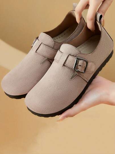 Zapatos planos casuales para mujer,Zapatos mocasín con hebilla para mujer,Zapatos de gamuza para mujer,Zapatos casuales elegantes para mujer,Zapatos de horma ancha para todas las estaciones,Adecuado para desplazamientos urbanos diarios, actividades al aire libre, reuniones sociales y entornos profesionales