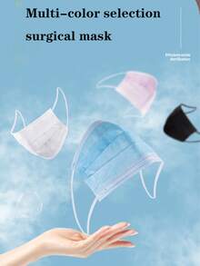 Mask, Disposable Non-Woven Flat Mask, Daily Dust-Proof, Breathable And Comfortable, Ear Hanging Safety, Suitable For Outdoor Travel, Gatherings And Offices, High-Quality Melt Blown Fabric, Bacterial Filtration Rate Of 95% - Black - View 8