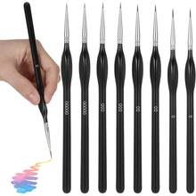 New 8Pcs Detailing Paint Brush Set, Miniature Paint BrushSet For Fine Detail Painting, Fine Brush Small Painting Brushfor Art, Crafts, Acrylic, Watercolor, Oil, Model, Face - Image Color - View 1