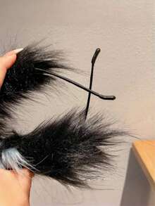 1个猫耳发箍，可爱毛绒发箍，节日动物耳朵头饰，发饰 - 彩色 - 查看 6