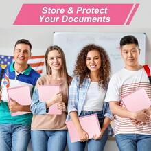 1/2'' 3-Ring-Binder With Pockets, 200 Sheets Capacity, 0.5 Inch Binders Fits 11\ X 8.5\ US Letter Size, Assorted 4 Pastel Colors - Ideal For Schoolsss, Office, And Home Use (0.5'' - Pink) - 0.5吋粉紅色 - 查看 7
