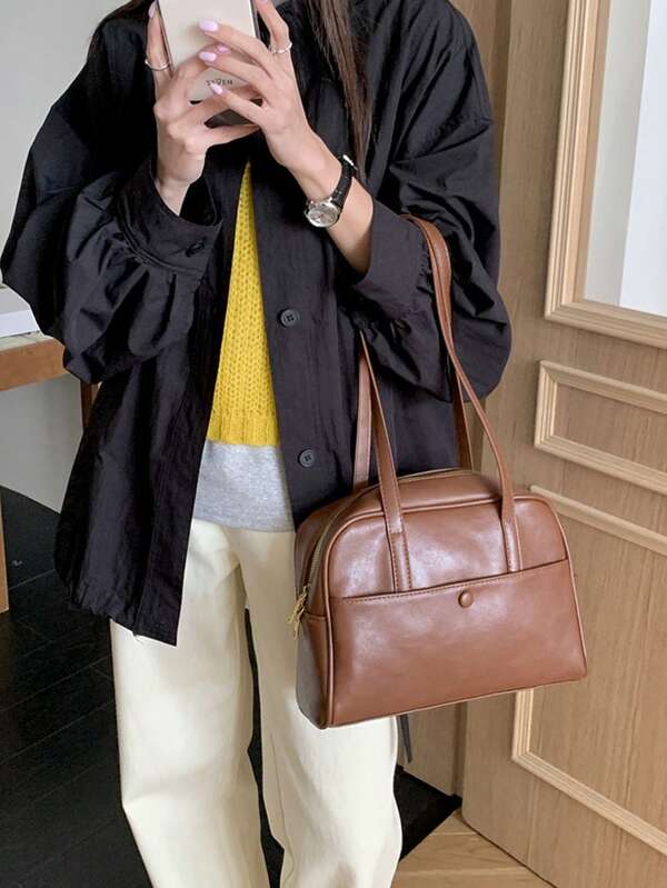 Minimalist Retro Pillow Bag, Super Popular Commuter Bag, Women Casual Versatile Underarm Handbag, Shoulder Crossbody Bag, No Pendant