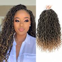 Belle Show 3 paquetes de cabello trenzado tipo locs de diosa para mujeres, cabello trenzado de locs de río con puntas rizadas de 14 pulgadas - Multicolor - Ver 15